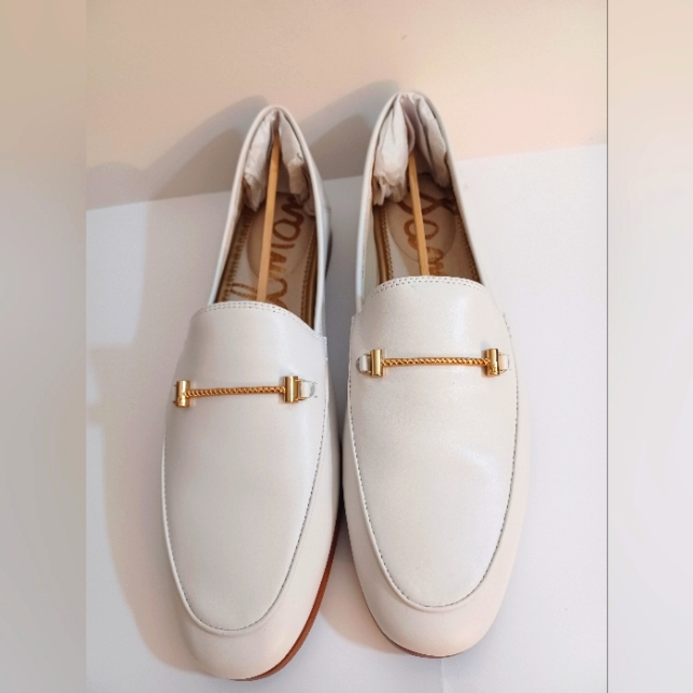Sam Elderman Lior White Leather Loafers New Size 11.5M